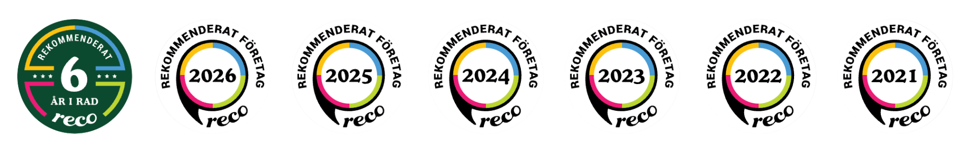 Reco - Rekommenderat företag 6 år i rad